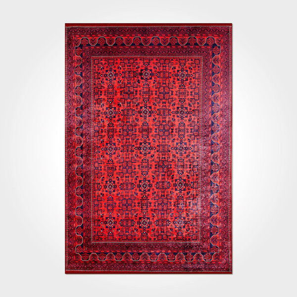 Bungalow Rose Cotton Machine Washable Geometric Indoor/Outdoor Rug